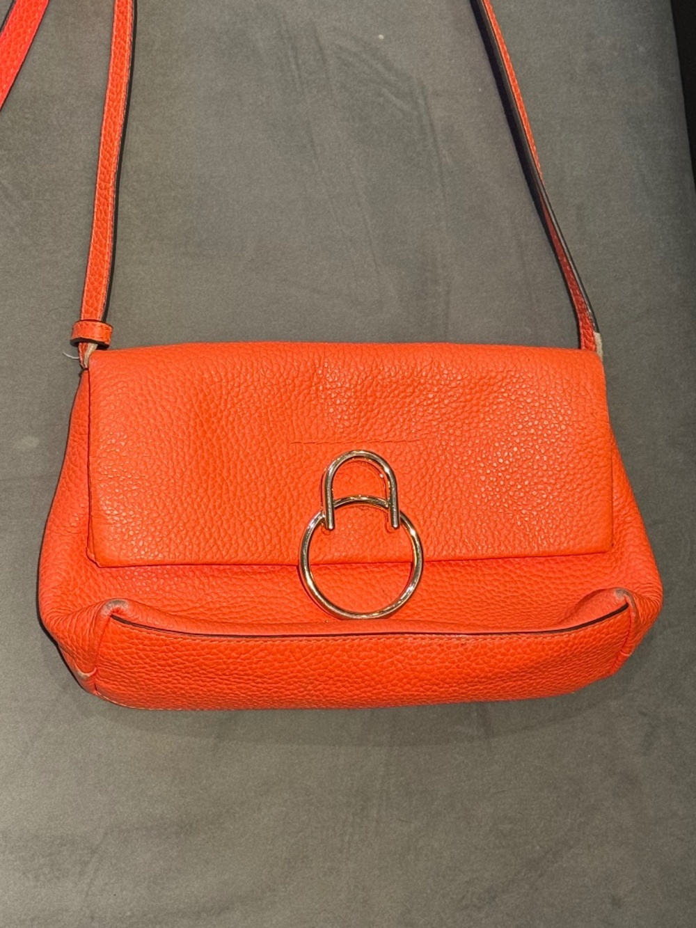 Vince Camuto coral pebble leather cross body bag